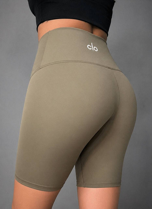 Шорты женские Black Cyclone 2683-2695 велосипедки дайвинг с широким поясом и надписью clo бежевые, бежевый, 4XL Киев - изображение 3