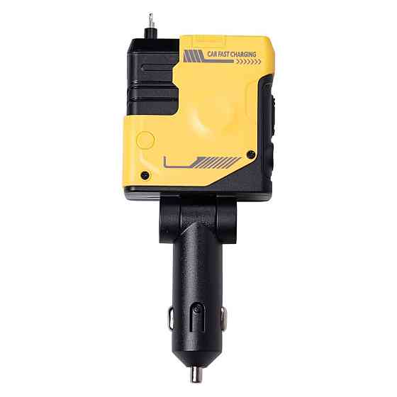 Автомобільний зарядний пристрій MECHA з висувними кабелями та портами USB/Type-C Жовтий HP-A1Y Коломия