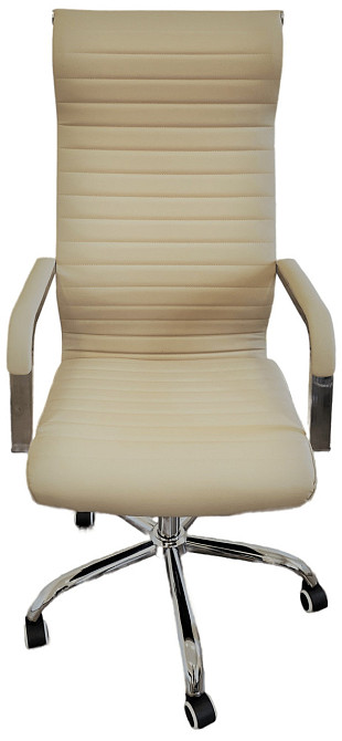 Офисное кресло руководителя Tehforward Selena Tilt хром Светло-кремовый Киев - изображение 2