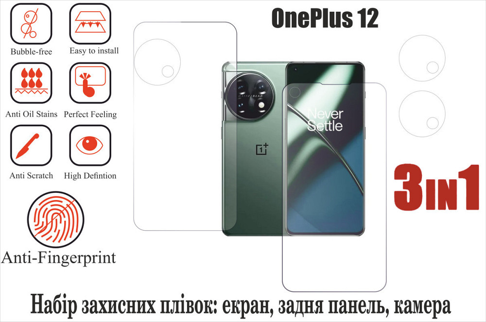 Мягкое стекло King для OnePlus 12 (полиуретановая пленка) Киев - изображение 1