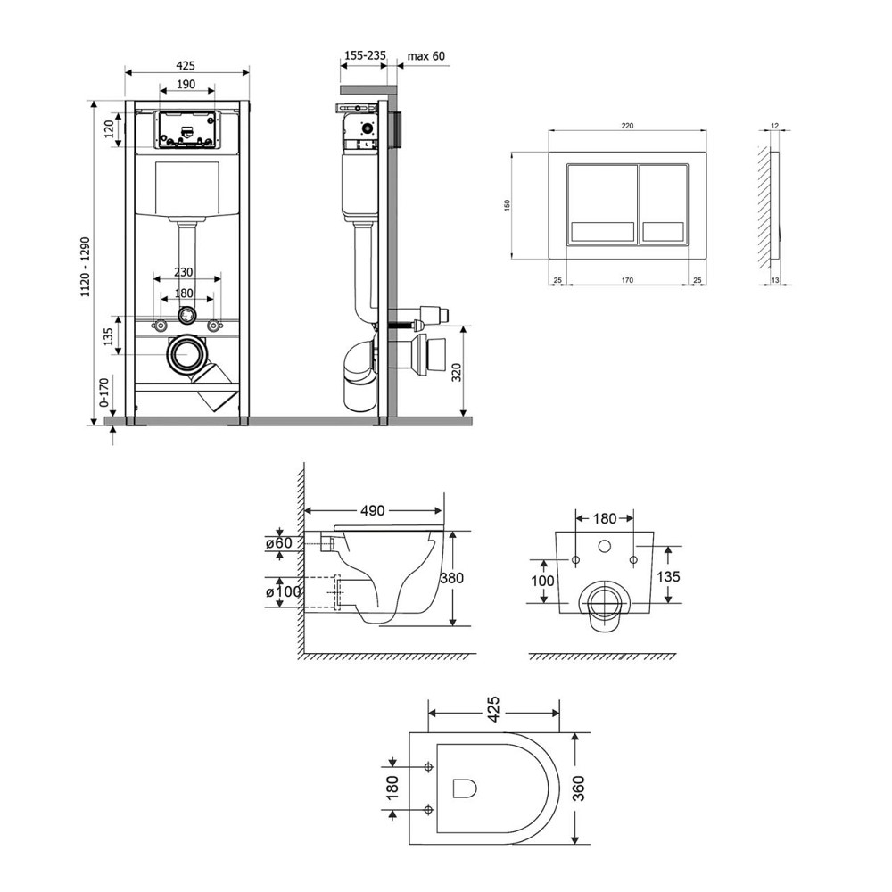 Готове рішення Qtap для ванної кімнати: підвісний унітаз Taurus Ultra Quiet 485×360×350 + комплект інсталяції Nest 4 в 1 Київ - фото 4