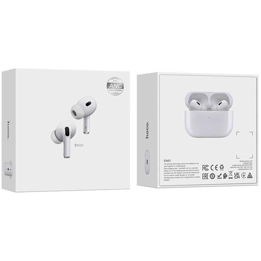 Бездротові навушники HOCO EW51 True wireless ANC noise reduction BT headset White Одеса - фото 6