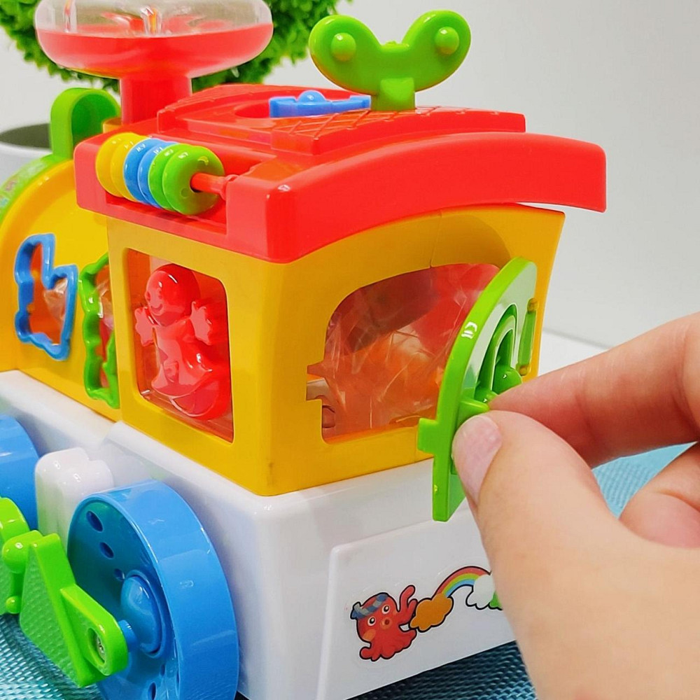 Паровоз розвиваючий TK Group озвучка на батарейках пищалка на трубі підсвічування Червоно-жовтий (93866) Чернігів - фото 6