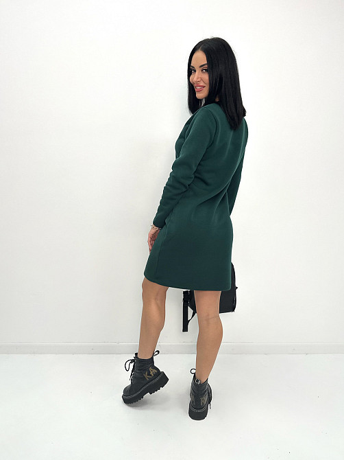 Теплое платье с принтом Romance батал 50-52, Темно-зеленый Киев - изображение 2