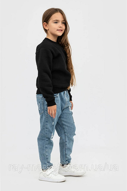 Світшот дитячий утеплений Ray Basic Kids для дівчаток чорний (K0303W-Black) 134-140 Київ - фото 2