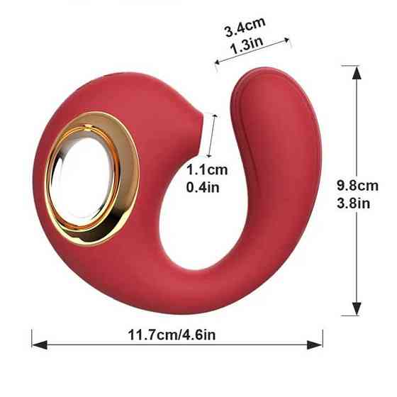 Кліторальний вакуумний вібростимулятор Dolphine Licker Vibe червоний — Вібратори Вінниця