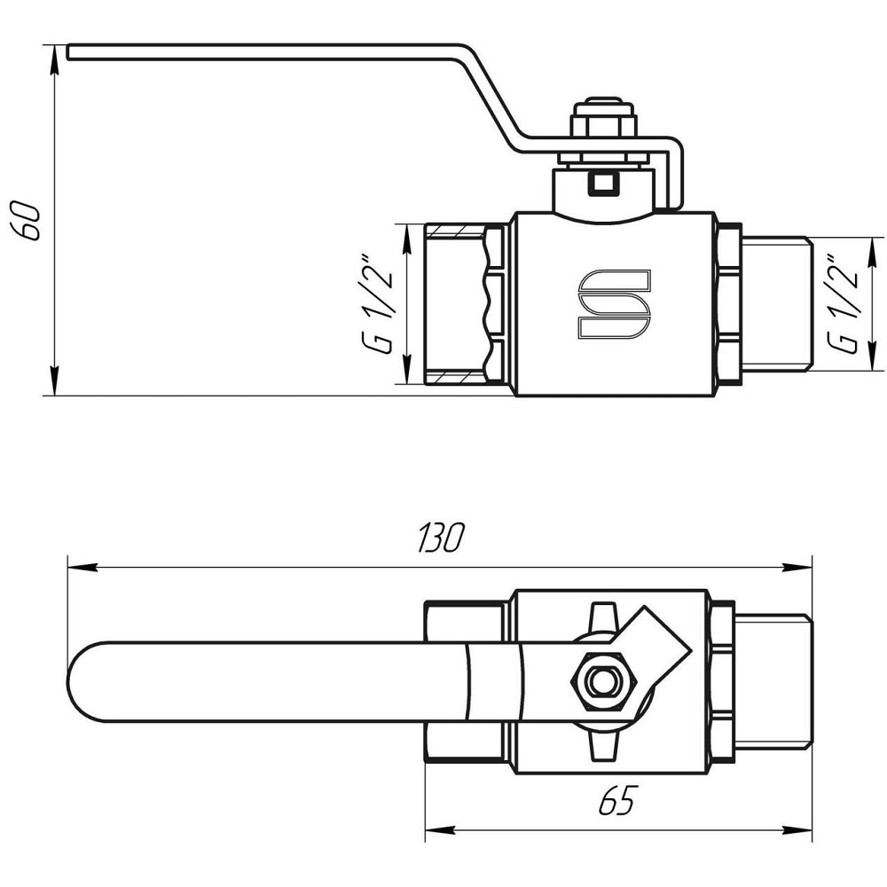 Кран шаровый прямой SELBA 1/2″ НВ КР SL1505 (000009617) Киев - изображение 5