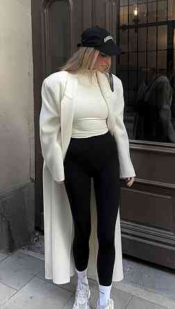 Женские повседневные лосины из бифлекса Черный, 46 Одесса