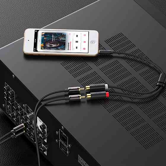 Аудіо кабель UGREEN AV109 3.5mm Male to 2RCA Female Cable 25cm (Gray)(UGR-10547) (UGR-10547) Київ
