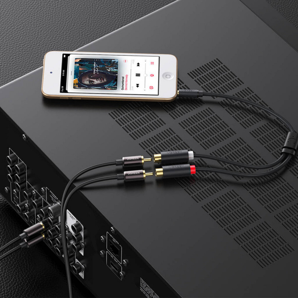 Аудіо кабель UGREEN AV109 3.5mm Male to 2RCA Female Cable 25cm (Gray)(UGR-10547) (UGR-10547) Київ - фото 5
