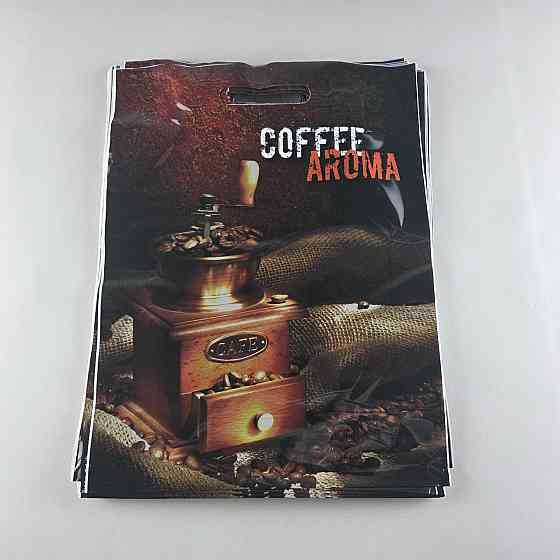 Пакет із прорізною ручкою, ламінований "Аромат Кава" 45/20 мк (30*40) ДПА (50 шт.) Харків