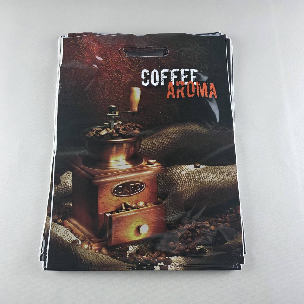 Пакет із прорізною ручкою, ламінований "Аромат Кава" 45/20 мк (30*40) ДПА (50 шт.) Харків - фото 2