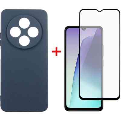 Чехол для мобильного телефона Dengos Xiaomi Redmi 14C Carbon + glass (Blue) (DG-KM-120) Винница