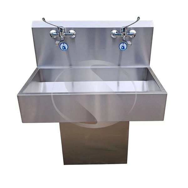 Ліктьовий умивальник медичний на дві секції з тумбою Київ - фото 1