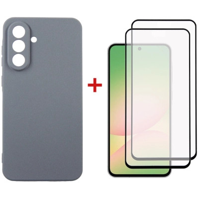 Чохол до мобільного телефона Dengos Kit Samsung Galaxy A56 Carbon + 2 pcs glass (Grey) (DG-CTG2P-09) Вінниця - фото 1
