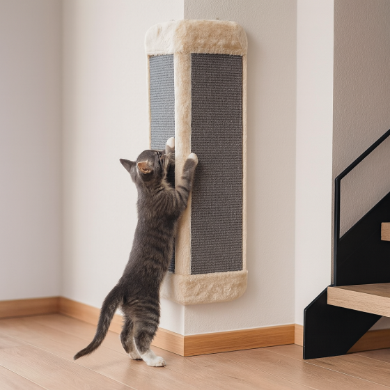 Дряпка Trixie для котів настінна кутова сизаль/плюш сіра 32x60 см Київ