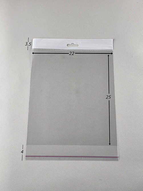 Пакет з еврослотом і липкою стрічкою 22см 25см (1000шт) Харків - фото 3