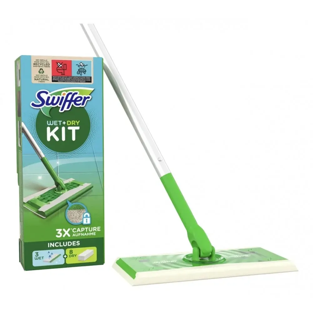 Швабра зі змінними серветками Swiffer kit набір для прибирання (швабра, 3 вологі серветки й 8 сухих) Львів - фото 1