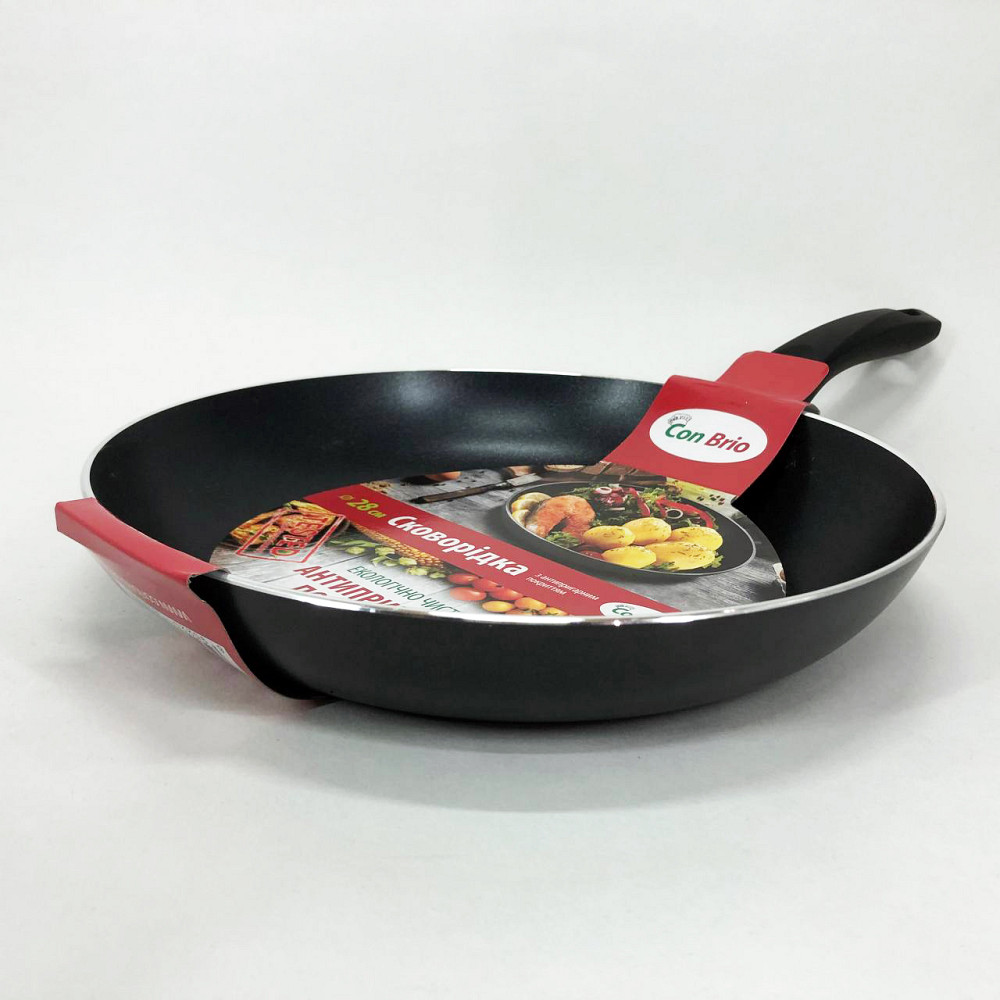 Сковорода для приготовления пищи без масла Con Brio СВ-2822 28 см, Сковорода для готовки на пару JE-86 Львов - изображение 2