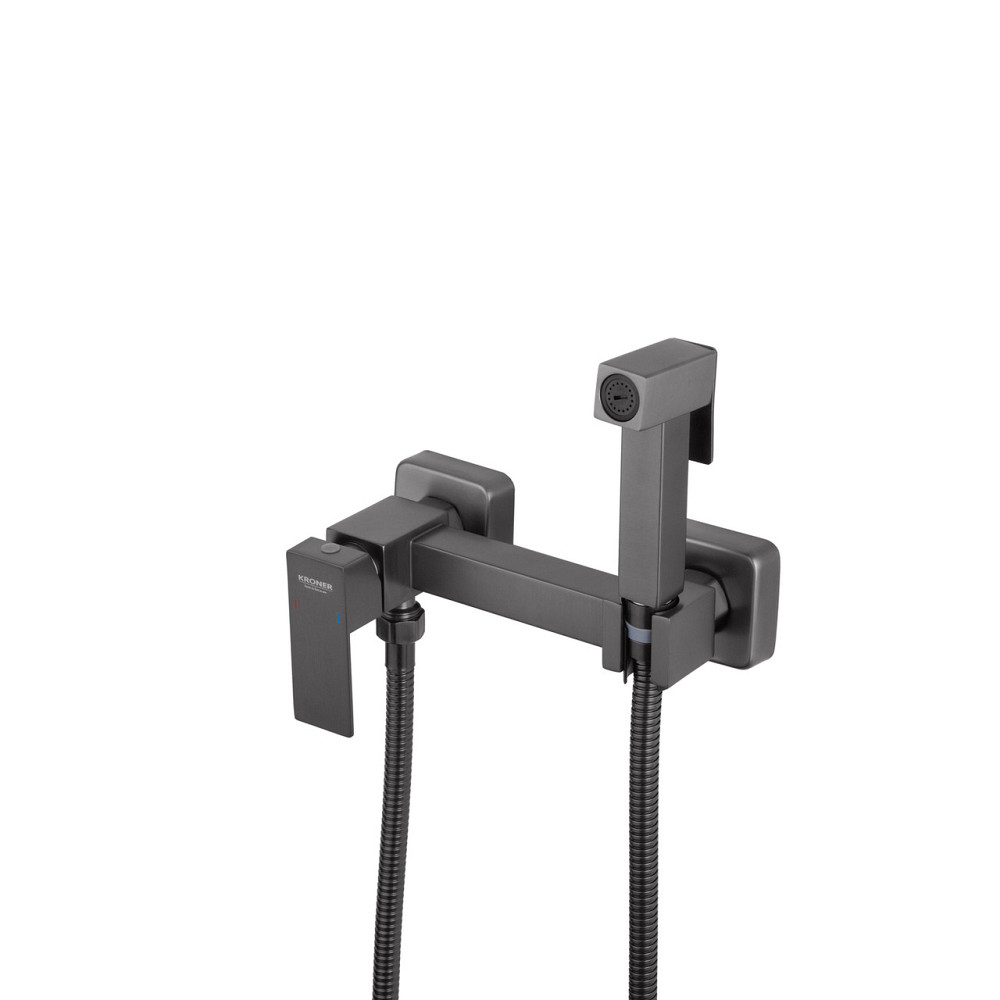 Набір для гігієнічного душу зі змішувачем Kroner KRP Edelstahl Kubus — PVD052 Київ - фото 3