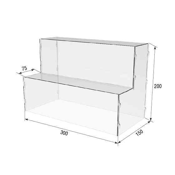 Товарна горка EKOSTAR на 2 сходи з акрилу 300x150x200 Київ