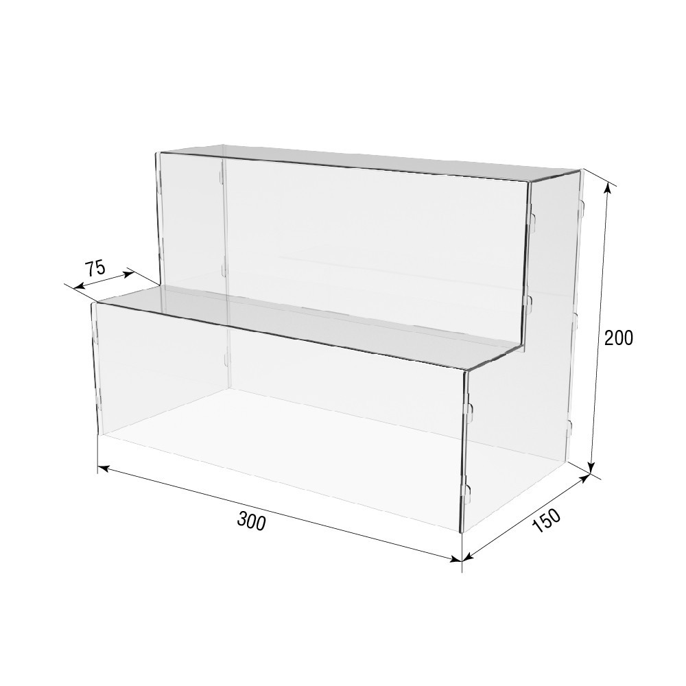 Товарна горка EKOSTAR на 2 сходи з акрилу 300x150x200 Київ - фото 3