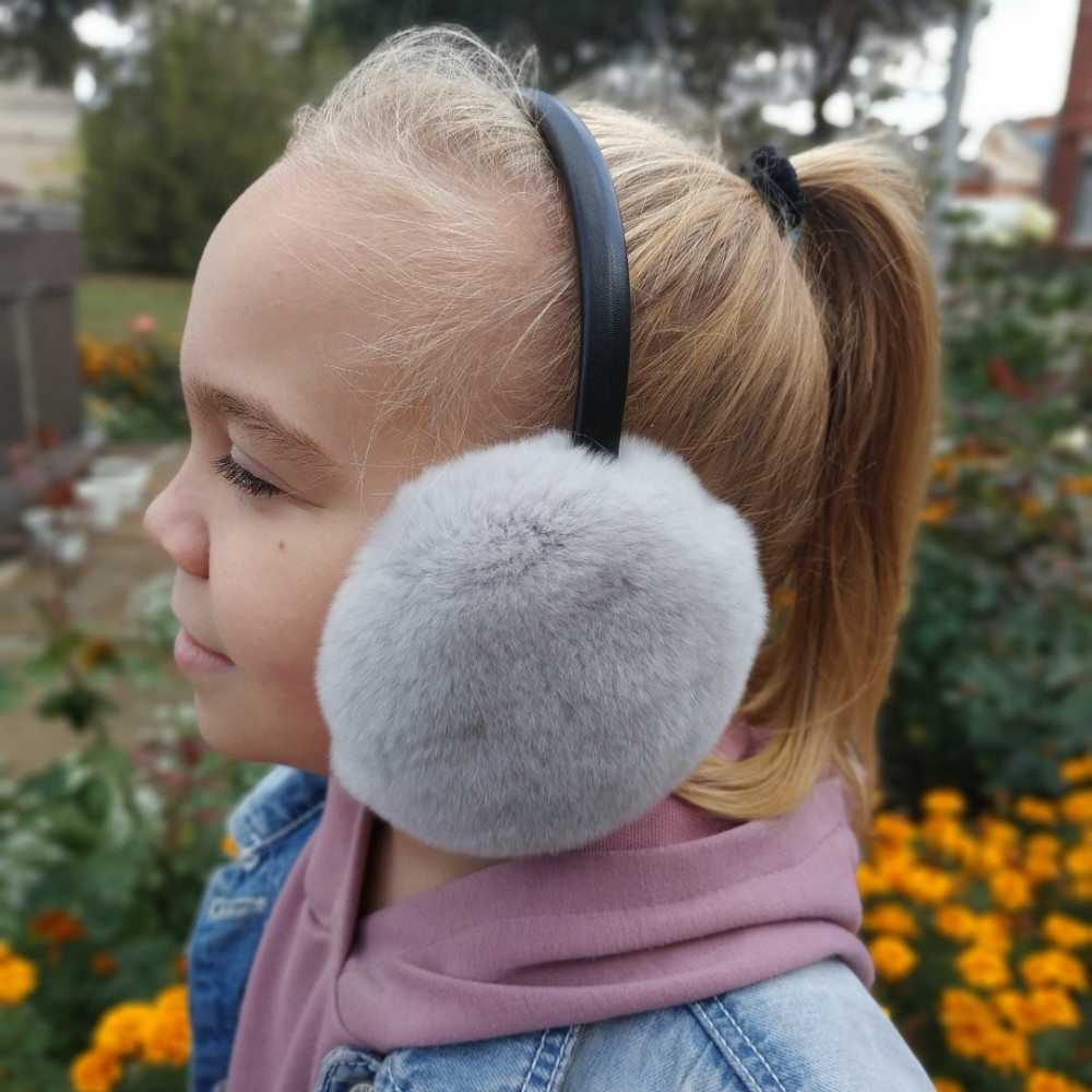 Наушники меховые женские из Rex Светло-серый Харьков - изображение 1