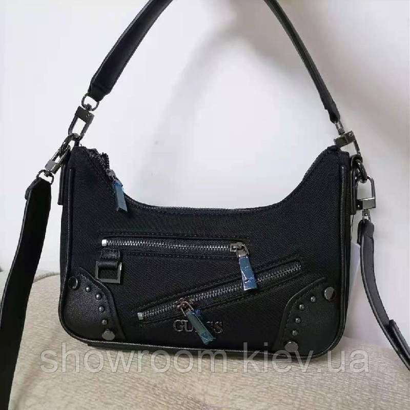 Комплектна жіноча сумка на плече Guess (812820) чорна Київ - фото 3