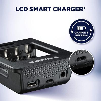 Зарядное устройство для аккумуляторов Varta LCD Smart Plus CHARGER +4*AA 2100 mAh (57684101441) Винница - изображение 6