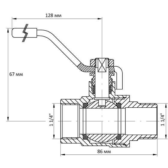 Кран кульовий Koer 1 1/4" ГШР (KR.215) (KR0024) Київ