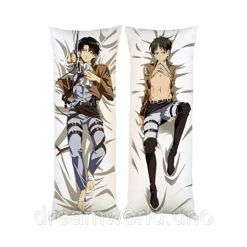 Подушка дакімакура Леві Акерман Атака титанів серед порожнечі декоративна подушка для обіймання двостороння 60х180 Харків - фото 1