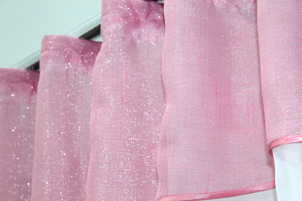 Кухонная занавеска VR-Textil № 00к розовый с белым 270х170 см (59-782) Киев - изображение 3