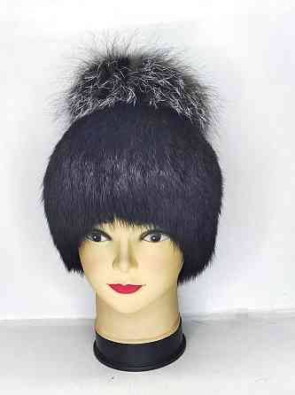 Шапка хутряна жіноча із кролика Аліна Чорний Харків