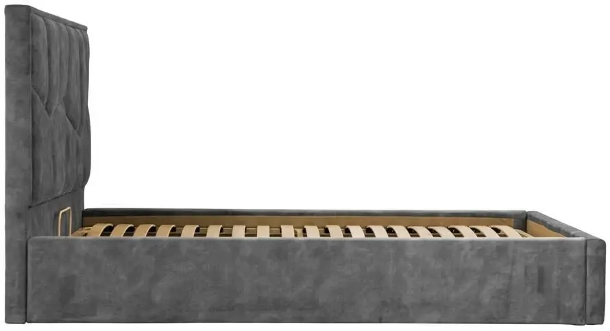 Ліжко Двоспальне Mega Standart 180 x 190 см Bolzano Dk Grey Темно-сірий Київ - фото 4