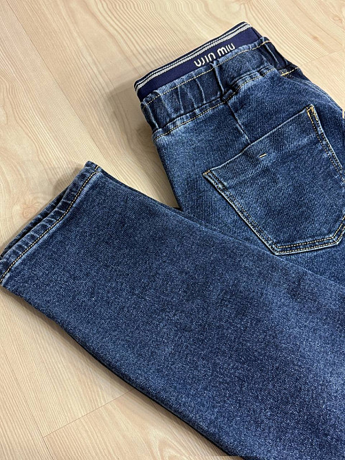 Джинси жіночі LDM 0250 МОМ банани резинка на поясі батал великі розміри сині, синій, З2, 32, 91 см, 118 см Київ - фото 19