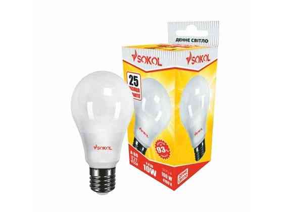 Лампа светодиодная A60 LED 10W, 4100K (дневный свет) E27 ТМ SOKOL Киев