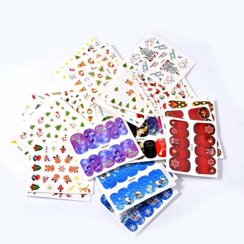 Набор новогодних наклеек на ногти - в наборе 45шт., размер наклейки 6*5см, инструкция в описании товара Киев - изображение 3