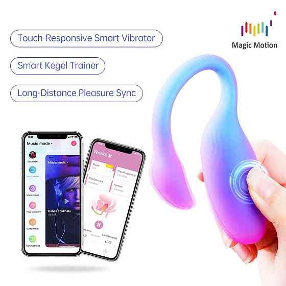Смарт-віброяйце Magic Motion Flamingo Max Blue 2 в 1: віброяйце та тренажер Кегеля, 10 режимів Sex Aura Київ