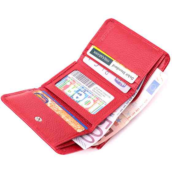 Горизонтальний гаманець для жінок із натуральної шкіри Червоний (ST Leather) Київ