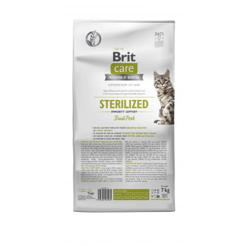 Корм сухий Brit Care Cat Grain Free Sterilized Immunity Support для стерилізованих котів для підтримки імунітету зі свининою Київ - фото 2