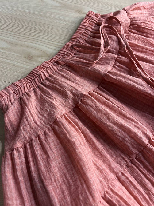 Костюм жіночий Xingyue 318-3 мусліновий у клітинку сорочка оверсайз і спідниця-шорти, рожевий, one size Київ - фото 14