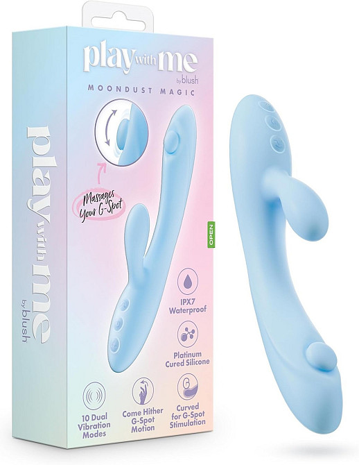 Вибратор-кролик Blush Play with Me для точки G и клитора, голубой Sex Aura Киев - изображение 1