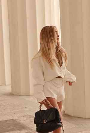 Жіночий стильний романтичний костюм оверсайз піджак із шортами костюмка + підкладка Білий, 40/42 Одеса