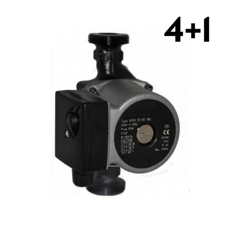 Насос циркуляційний GRS UPC 25/60/180 (сірий) з кабелем (без гайок) (4+1) Київ - фото 1