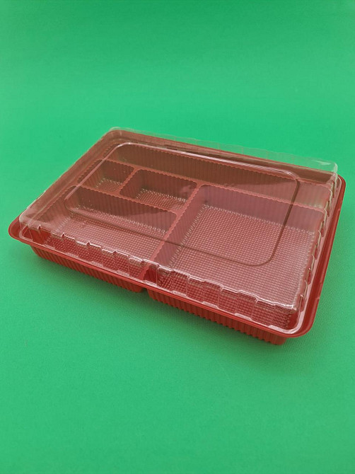 Упаковка для суші ПС-610 Червона з поділками (50 шт) Харків - фото 2