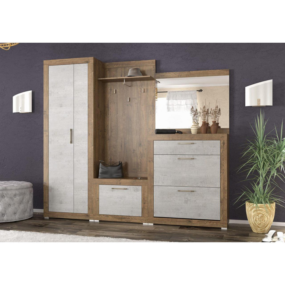 Шкаф 680 2Д Прихожая Парма Бетон индастри Львов - изображение 2