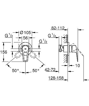 Набір для гігієнічного душу Grohe BauLoop New вбудований (UA11104202) Чернівці - фото 7