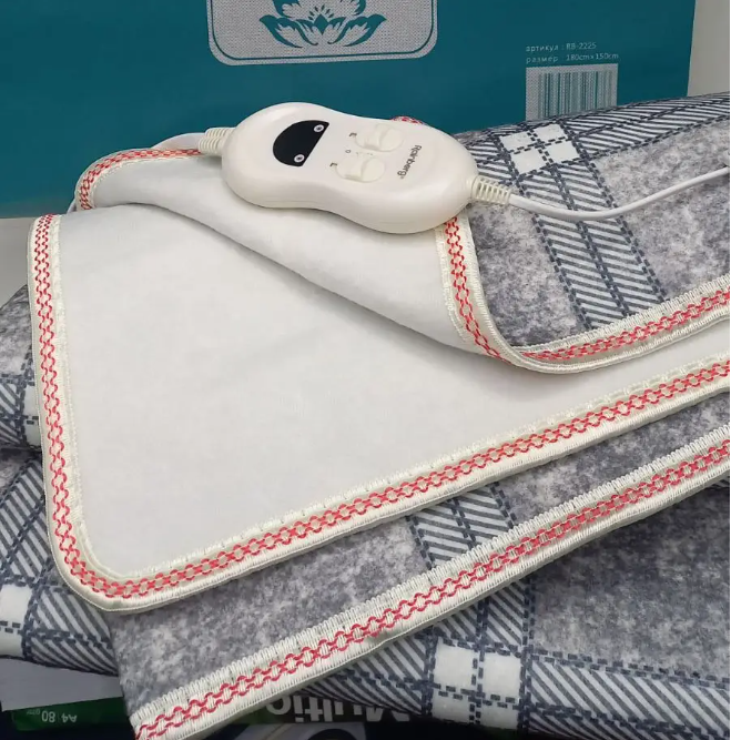 Электропростынь electric blanket 150*160 клетчатая серая Одесса - изображение 2