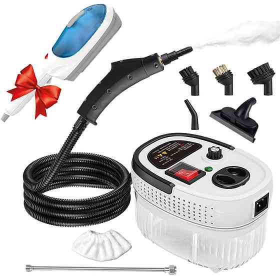 Портативный пароочиститель 2500 Вт, 8 насадок + Подарок Отпариватель Steam Brusher / Парогенератор для уборки Киев