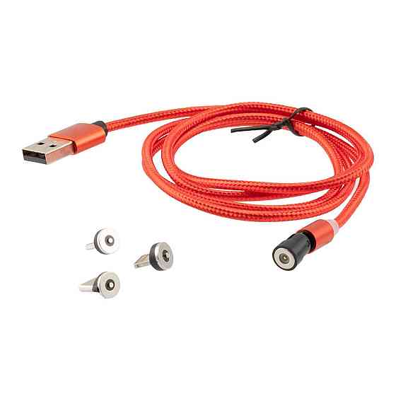 Магнітний зарядний кабель 3 в 1 Type - C, Micro USB, Lightning (Б клас) Луцк